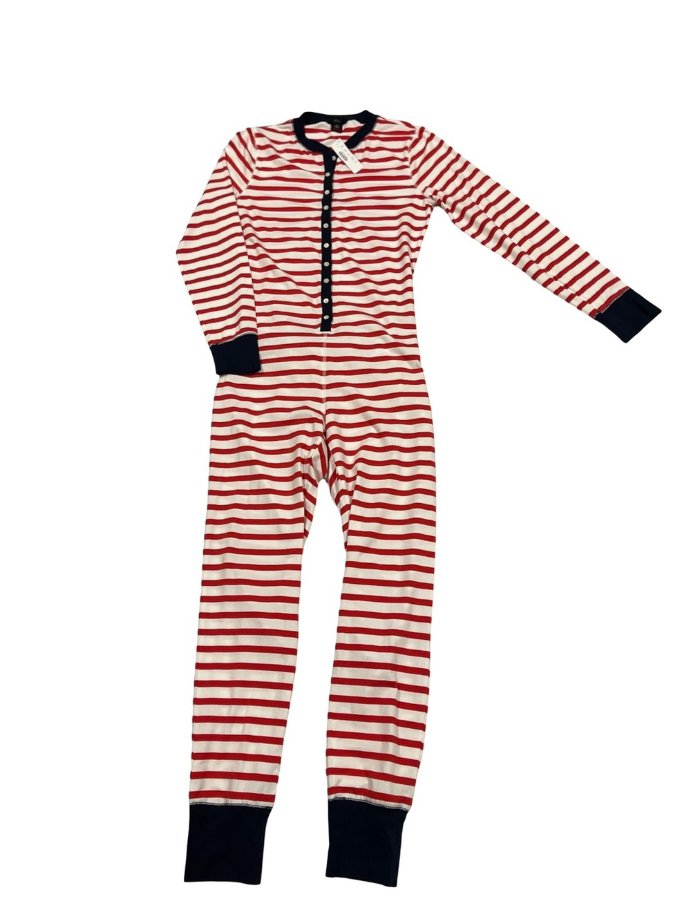 NWT J Crew J.Crew Striped Union Suit In Dreamy Cotton Sz M Peek A Boo Back HTF